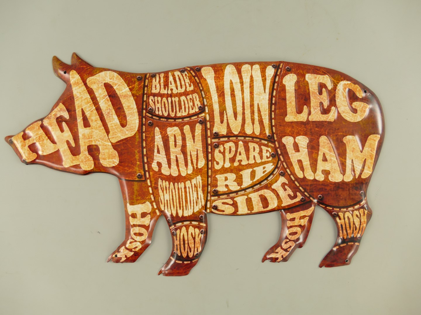 Wandschild(Gestanz) Eisen Schwein Englisch L.50cm Wandschild(Gestanz) Eisen Schwein Englisch L.50cm