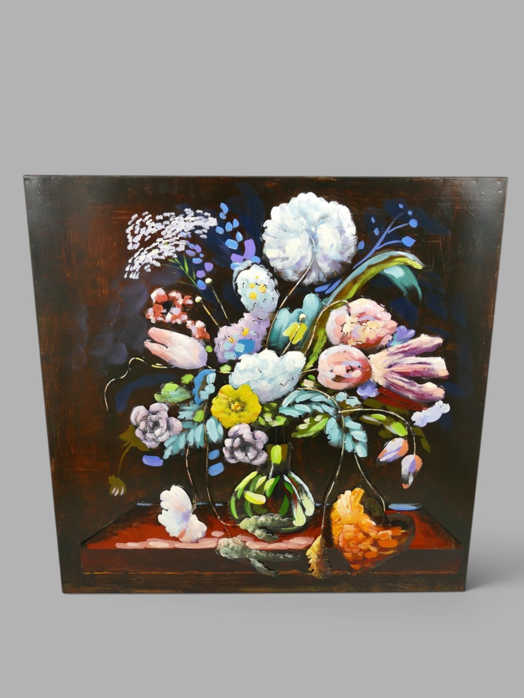 (*) Metallbild (3D) Blumen Eisen H.80x80cm