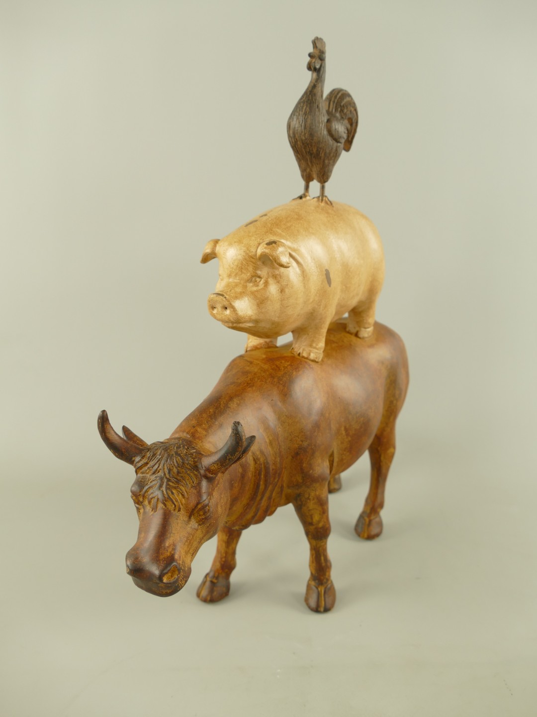 Kuh-, Schweine- und Hahn-Bau Polystein  H.42cm
