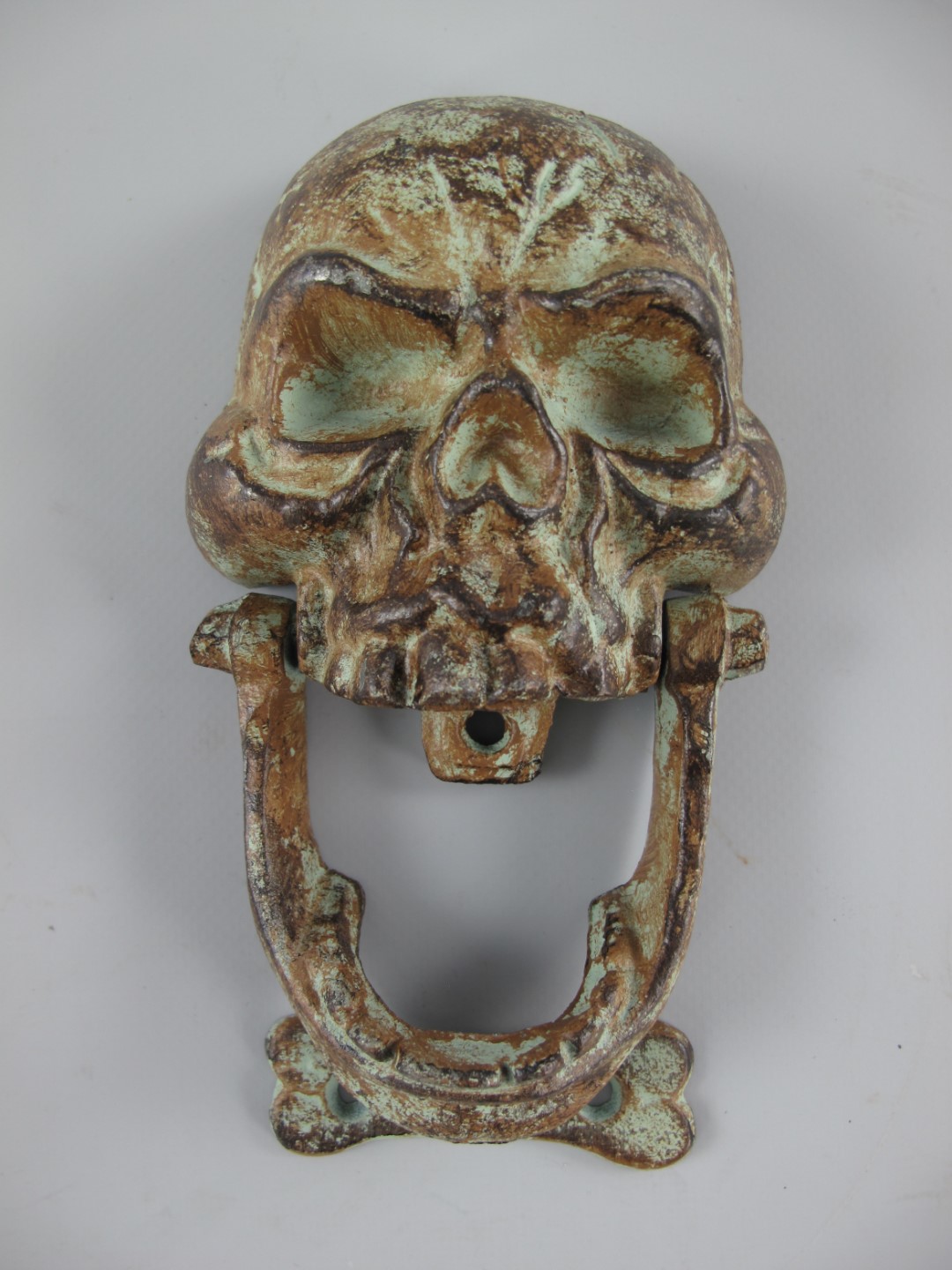 Türklopfer Gußeisen farbig Totenkopf H.18x11cm Türklopfer Gußeisen farbig Totenkopf H.18x11cm