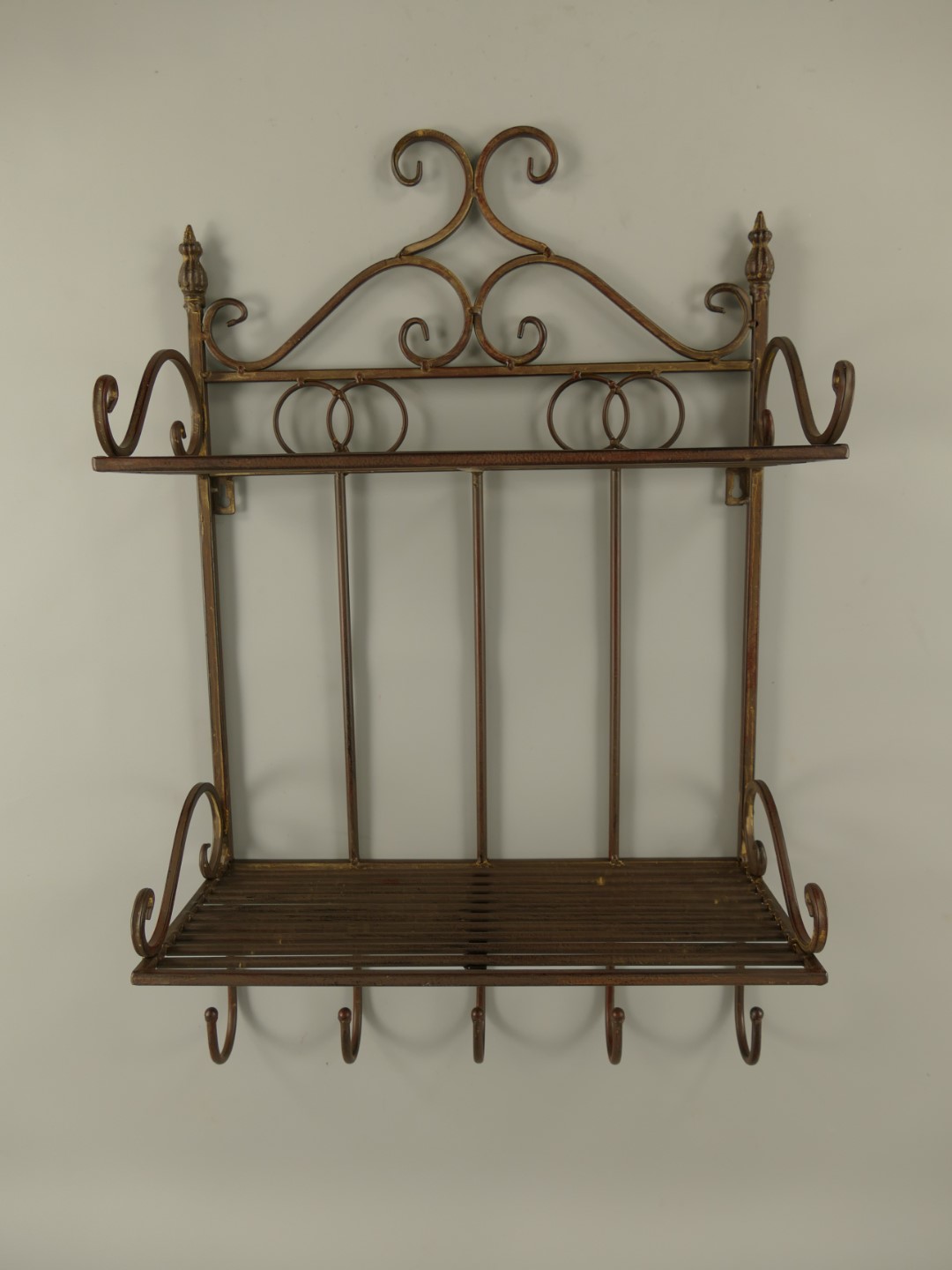 Wandhaken 2-ablagen Eisen RÖSTIG farbig L.42x68cm Wandhaken 2-ablagen Eisen RÖSTIG farbig L.42x68cm