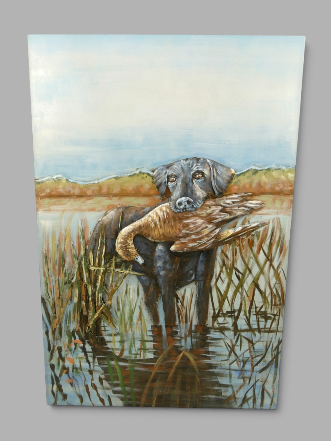 (*) Metallbild (3D) Hund Eisen H.120x80cm