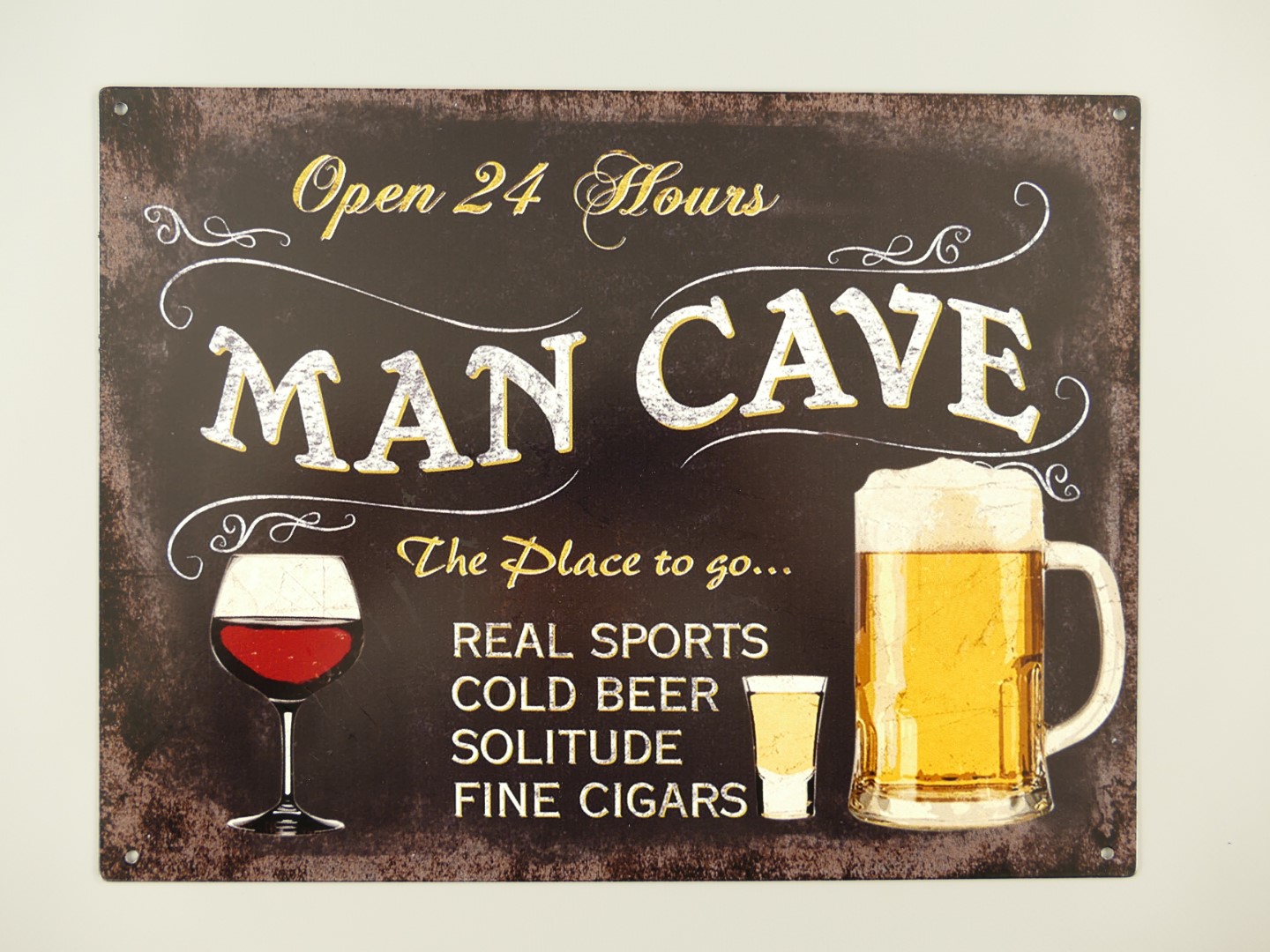 Wandschild Eisen Man Cave The Place to go H.25cm Wandschild Eisen Man Cave The Place to go H.25cm
