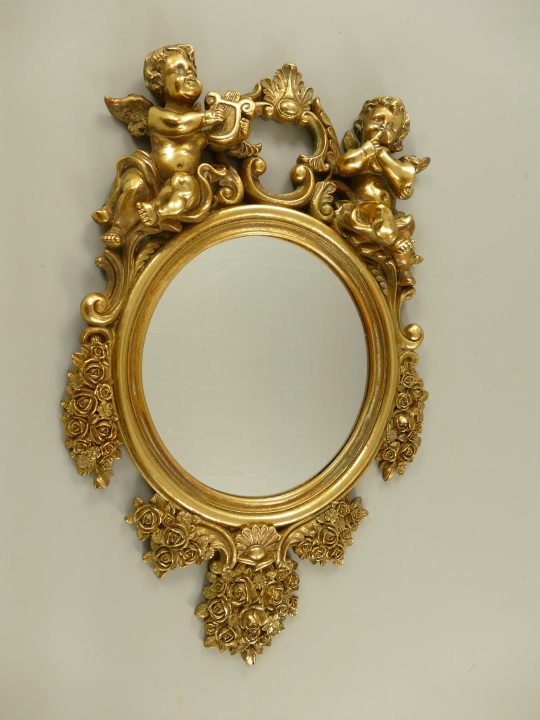 Wandspiegel Engel Polystein Gold H.50cm Wandspiegel Engel Polystein Gold H.50cm