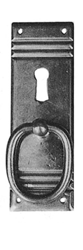 Ringbeschlag Mess. brün. mit Loch 32x95mm