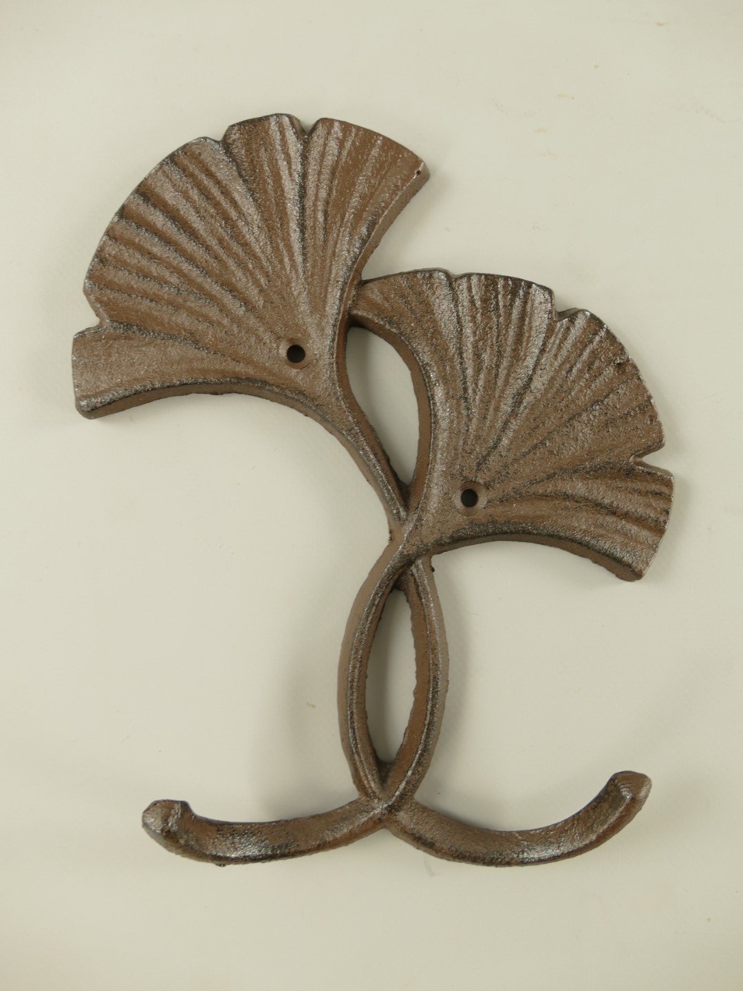 Wandhaken Blatt Gußeisen rustikal braun H.21cm Wandhaken Blatt Gußeisen rustikal braun H.21cm