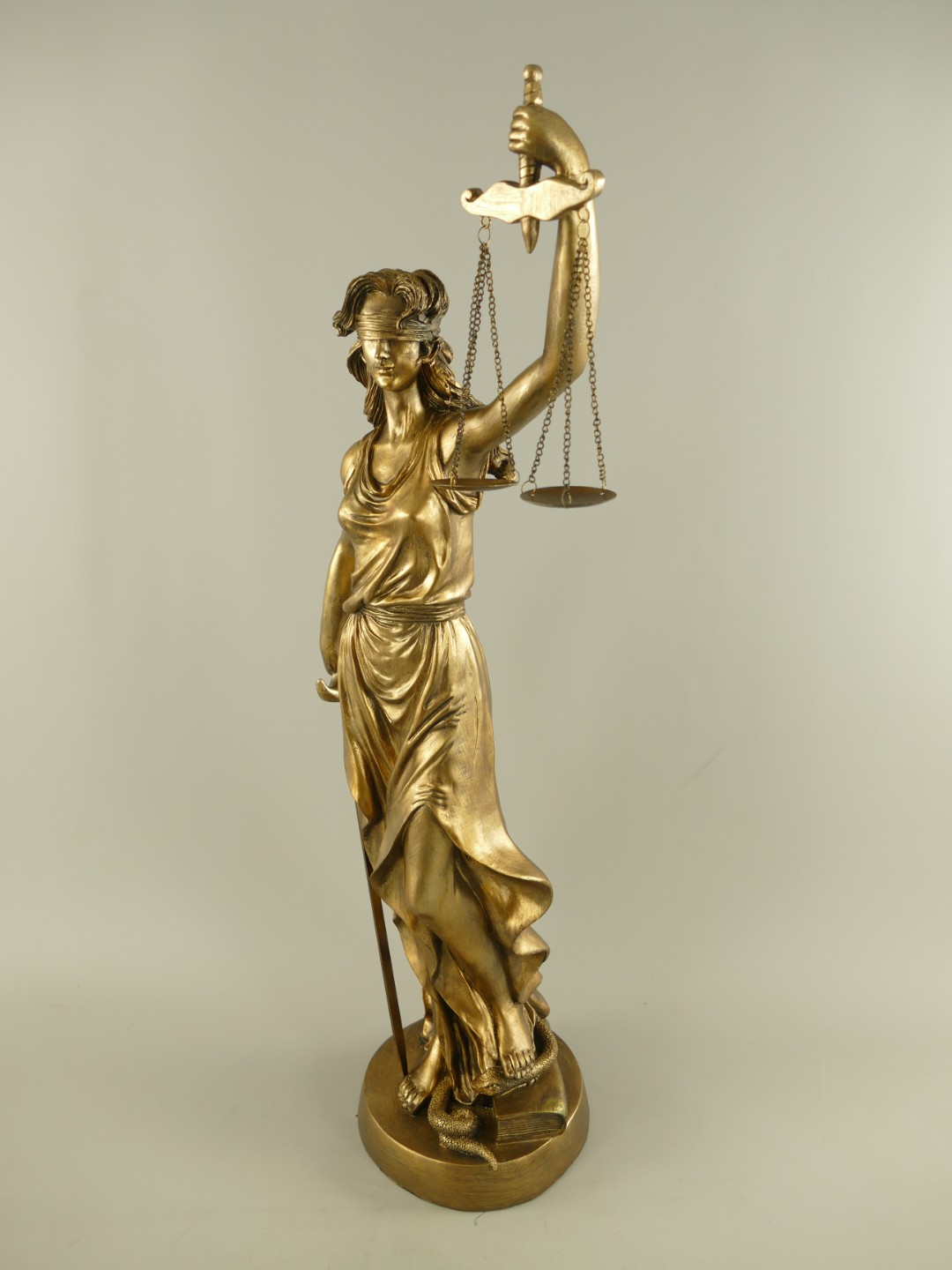 Justitia Polystein BRONZE farbig H.82x36x21cm