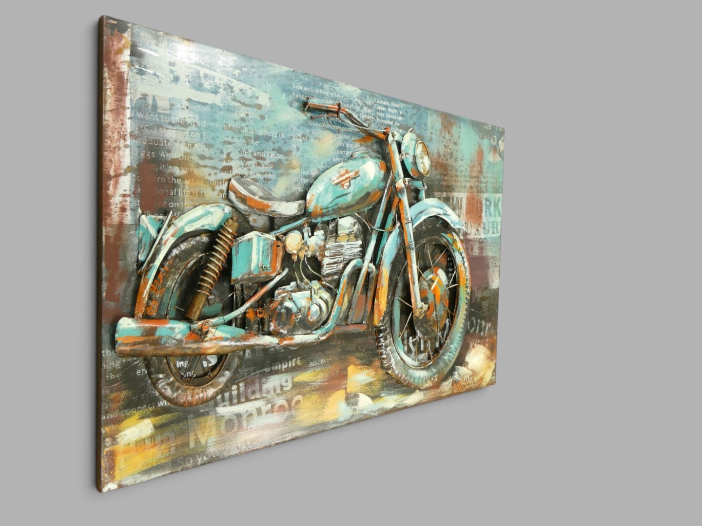 (*) Metallbild (3D) Motor Eisen L.120x80cm