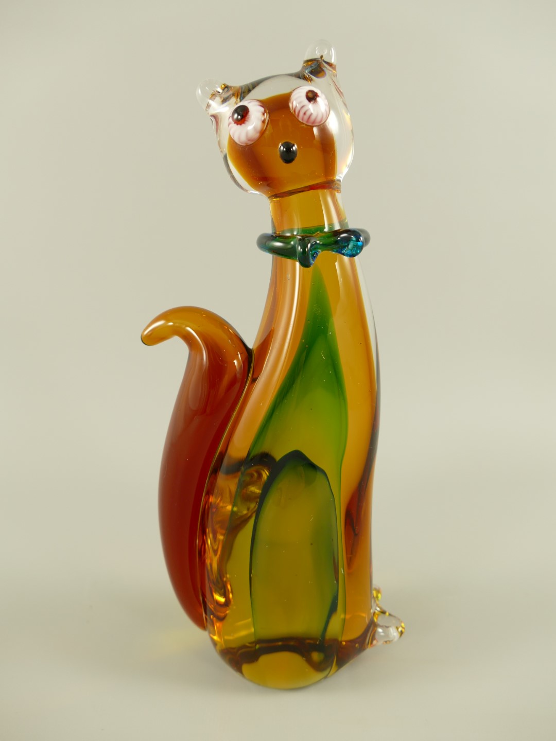 Glasfigur Katze farbe H.25cm