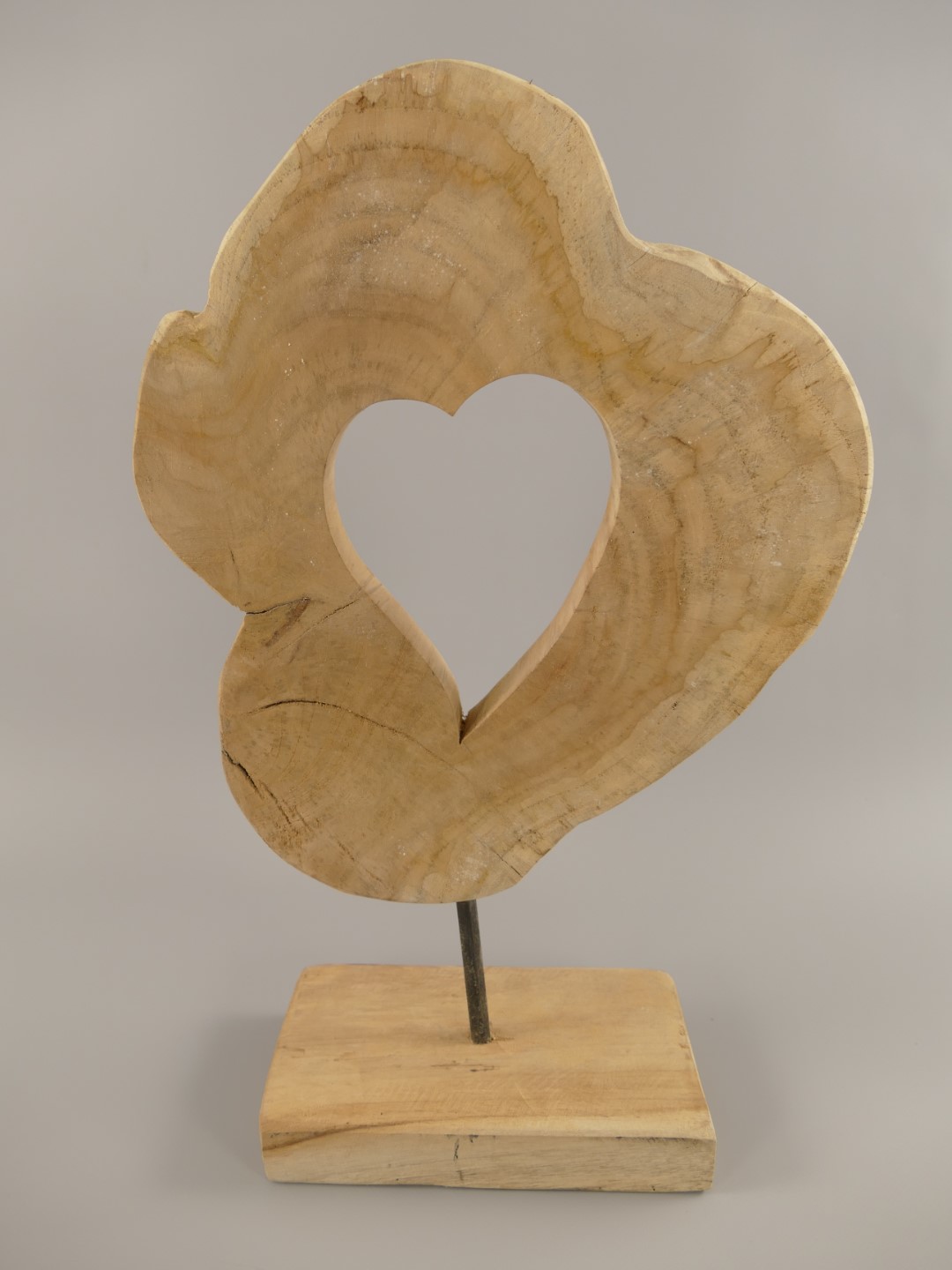 320037a *?*NT Deko Herz(Innen seite)Teak Holz/Eisen H.46cm