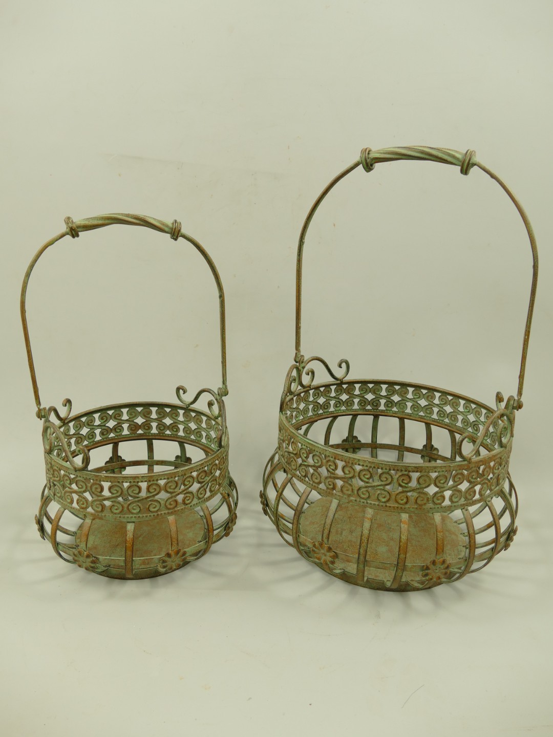 Korbset Eisen farbig Set/2 H.36/46cm Korbset Eisen farbig Set/2 H.36/46cm