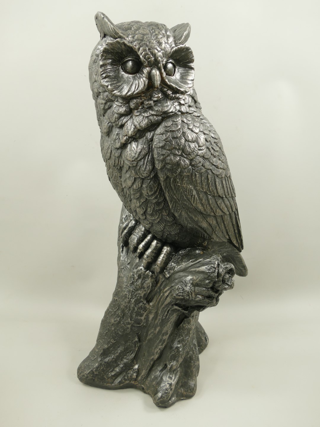 (*)Eule Kunststein(MGO) Grau farbig H.70cm (*)Eule Kunststein(MGO) Grau farbig H.70cm