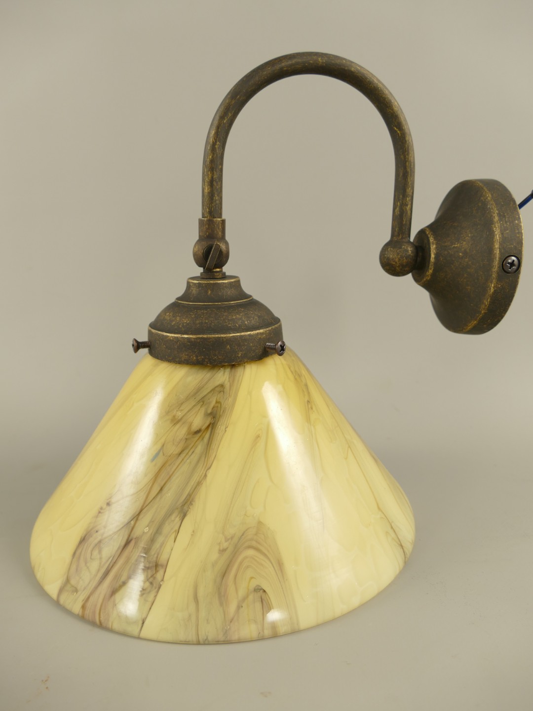 Wandlampe E14 Mes. brün. Schirm(215.100GM) H.20cm Wandlampe E14 Mes. brün. Schirm(215.100GM) H.20cm