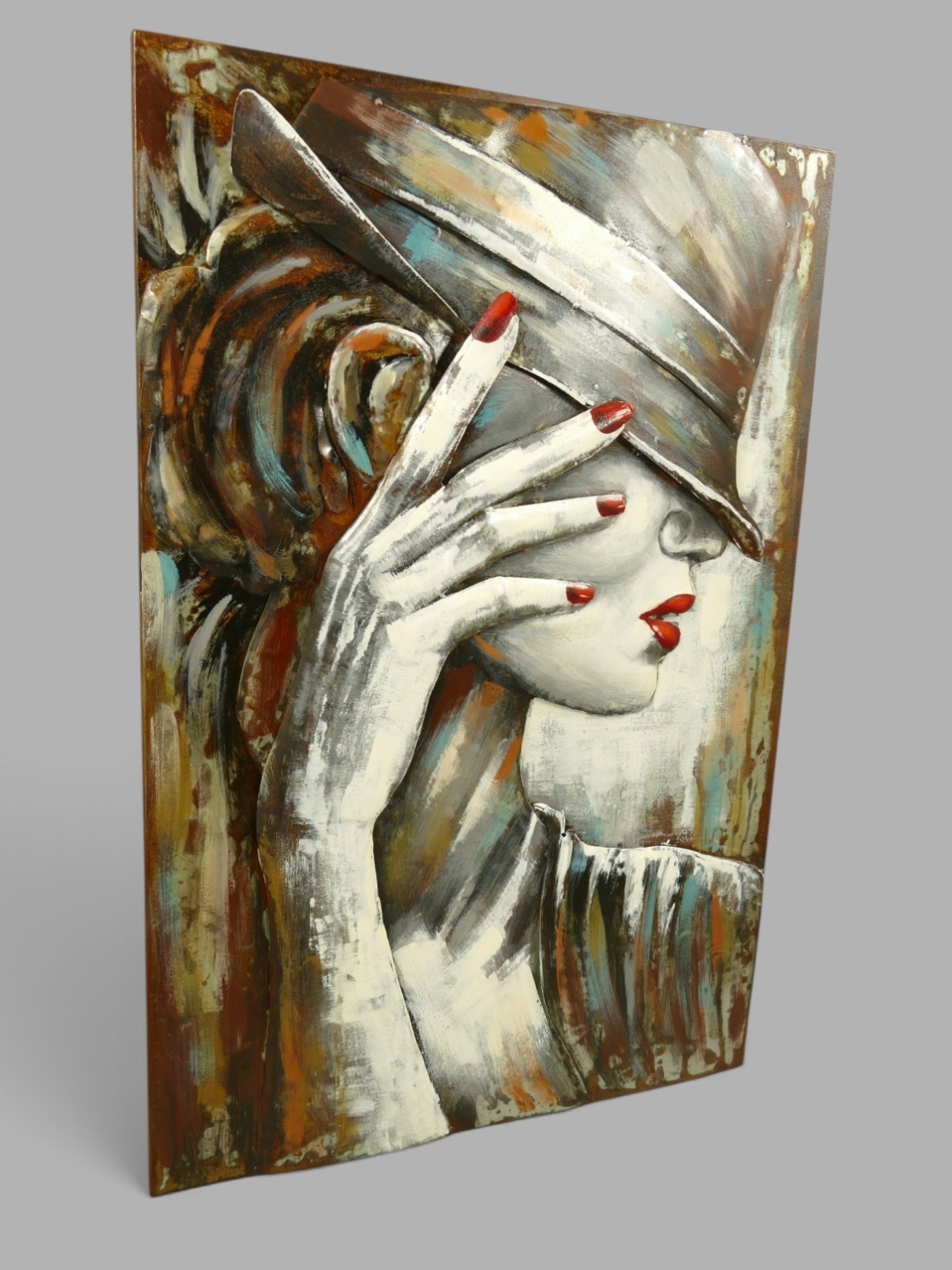(*) Metallbild (3D) Frau Eisen H.90x60cm