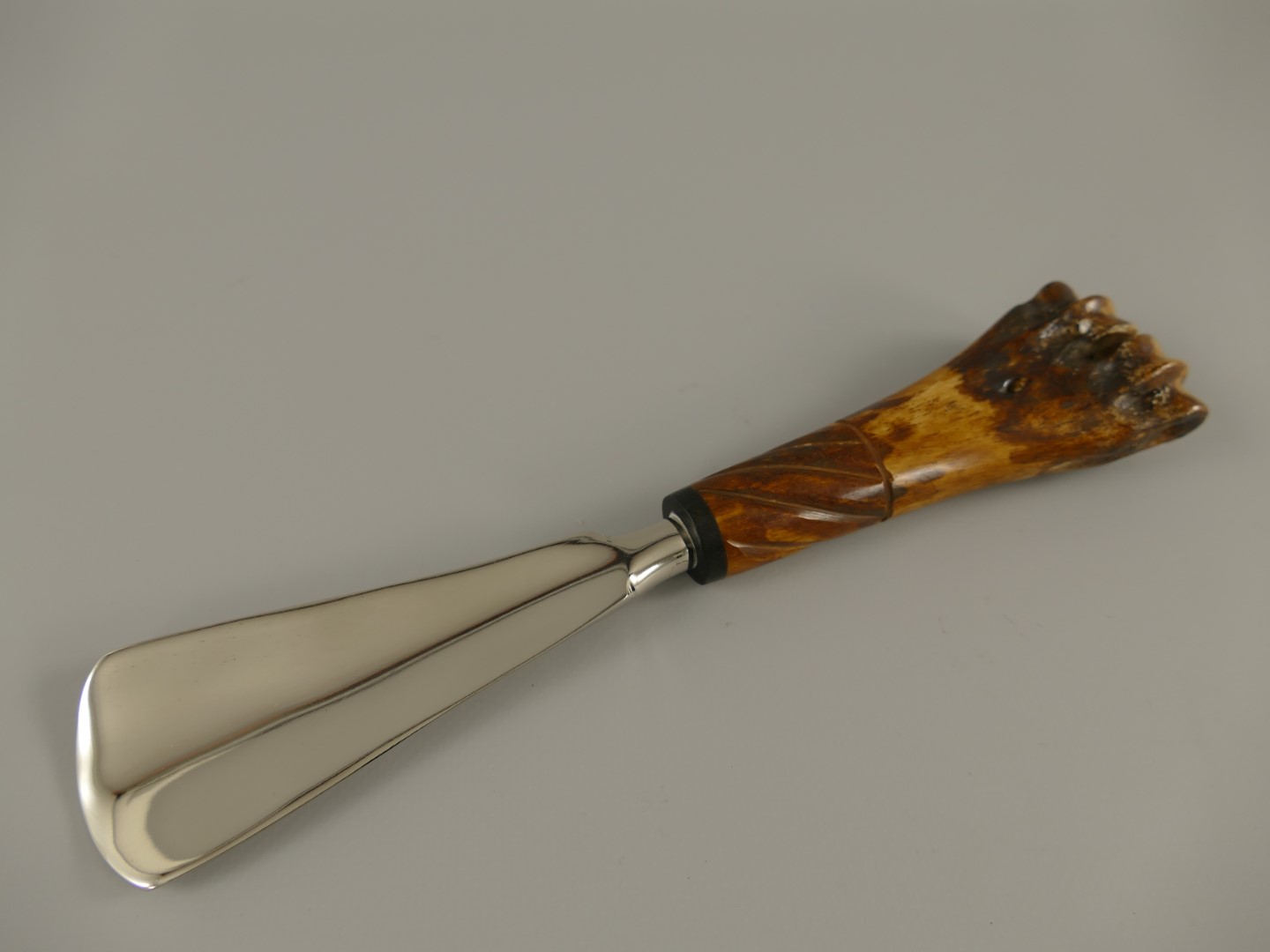 Schuhanzieher griff braun/vernickelt L.25cm Schuhanzieher griff braun/vernickelt L.25cm