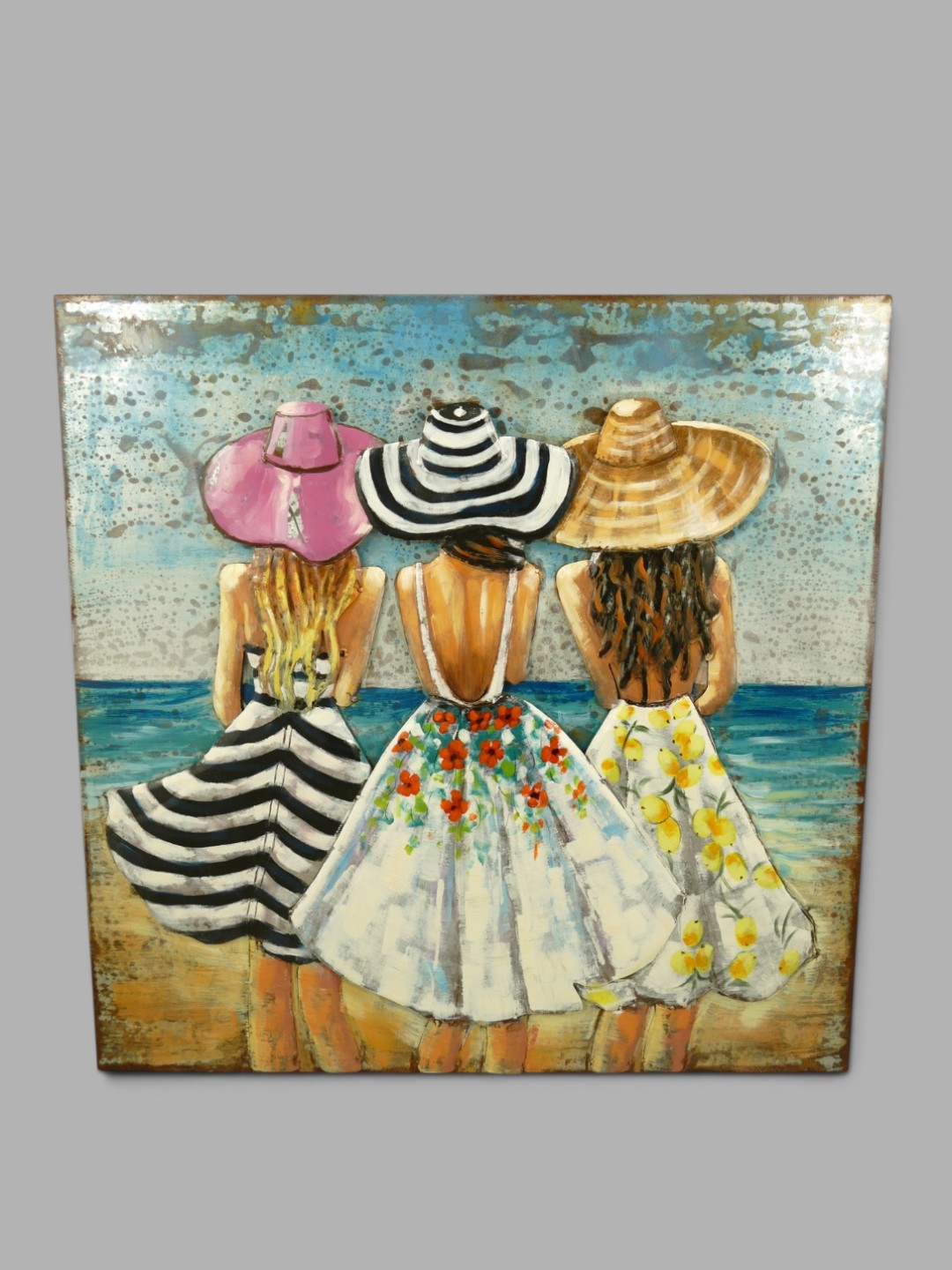 (*) Metallbild (3D) Frauen Eisen H.100x100cm