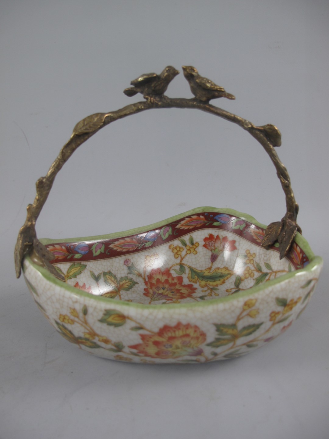 Schale FARBIG!! Porzellan/Messing L.18x15cm Schale FARBIG!! Porzellan/Messing L.18x15cm