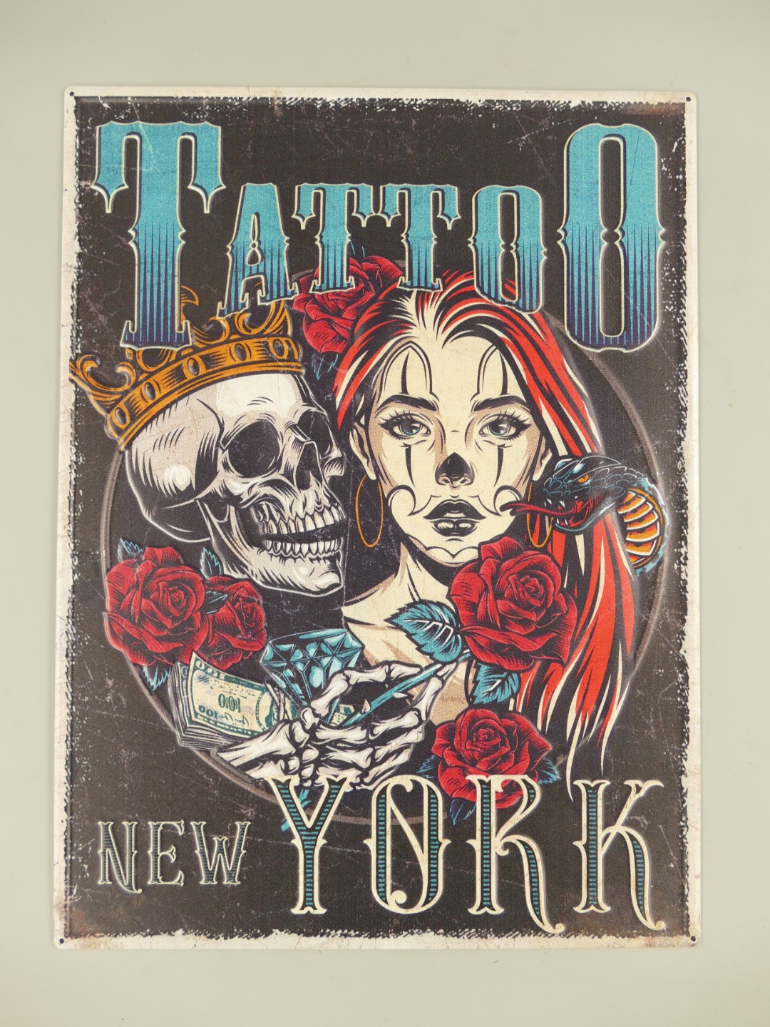 Wandschild(Gestanzt) Tattoo New York H.47cm Wandschild(Gestanzt) Tattoo New York H.47cm