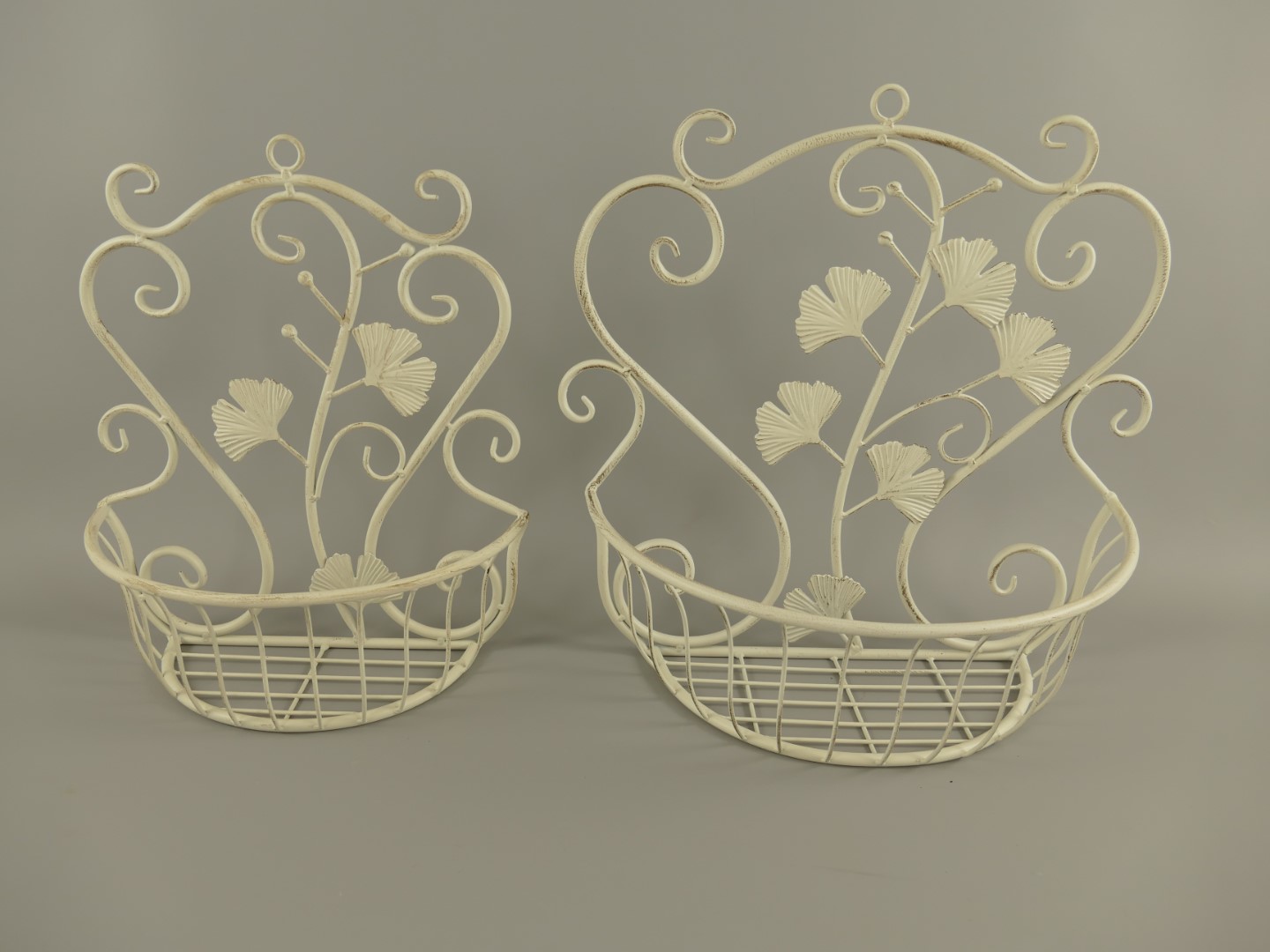 Wandhanger Eisen rustikal weiss 2St. H.37/41cm Wandhanger Eisen rustikal weiss 2St. H.37/41cm