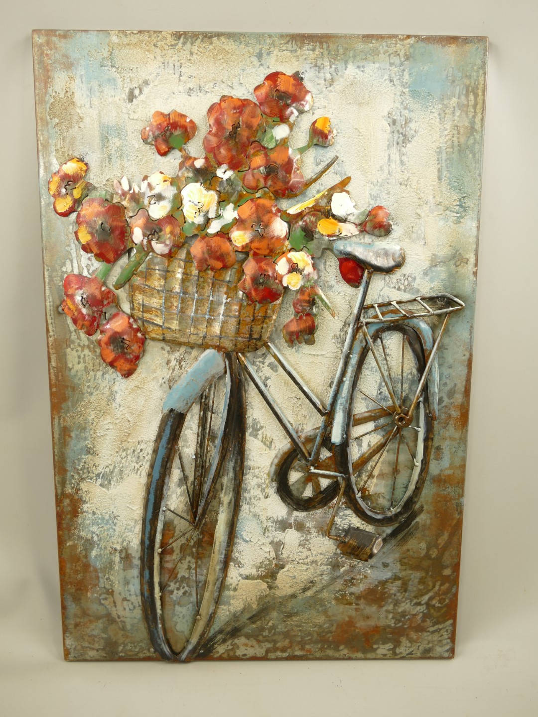 (*) Metallbild (3D) Eisen Fahrrad H.90x60cm