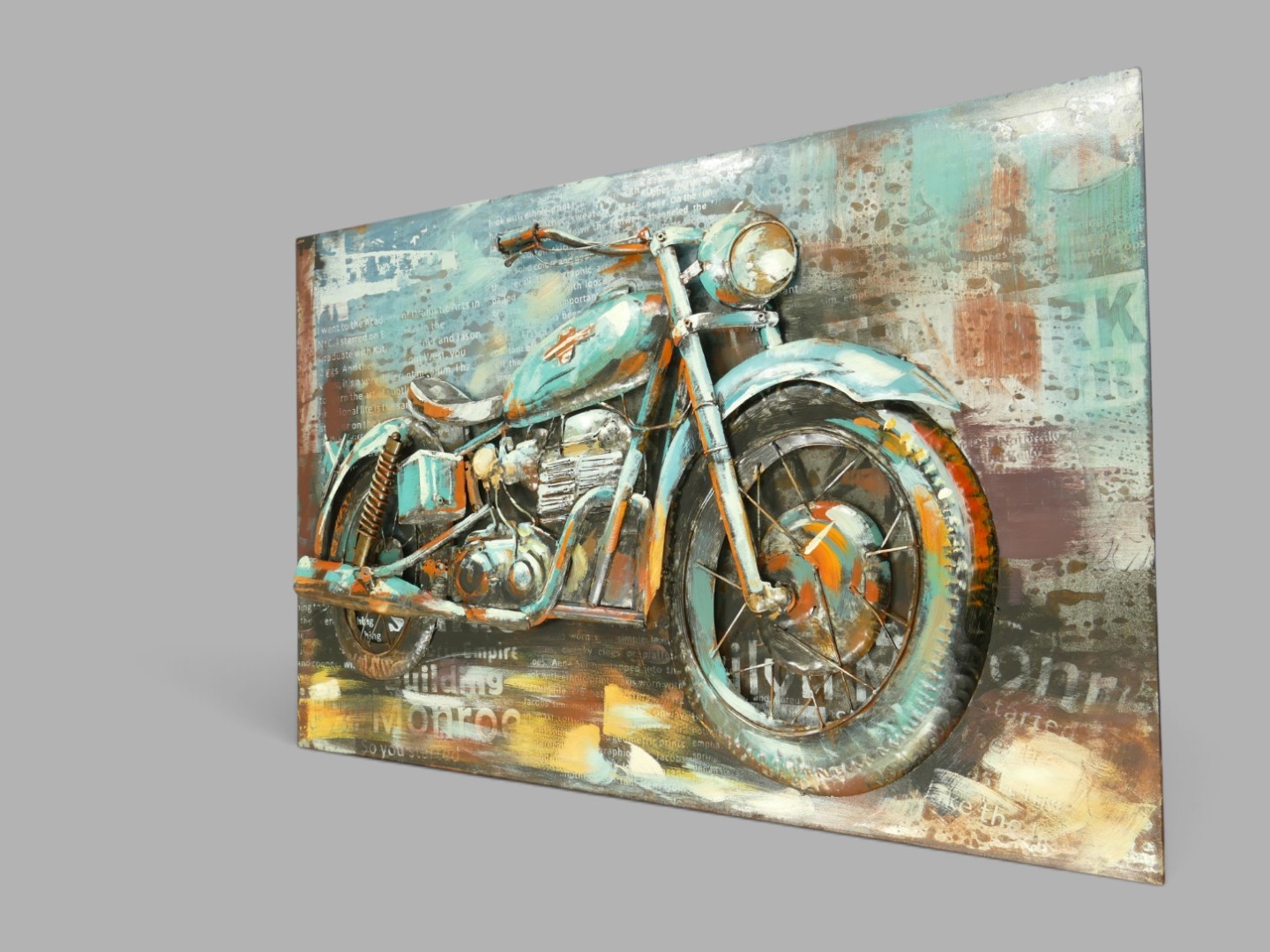(*) Metallbild (3D) Motor Eisen L.120x80cm