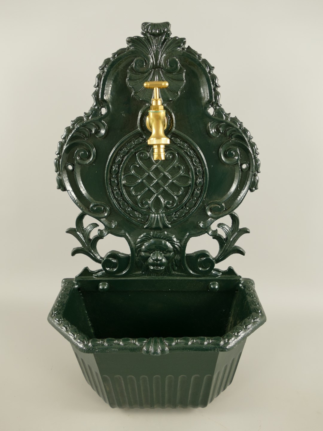 Wandbrunnen Alu Guß grün H.60cm Wandbrunnen Alu Guß grün H.60cm