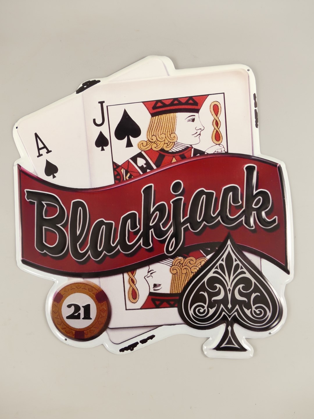 *ANG. Wandschild(Gestanz)Eisen Blackjack H.49x45cm