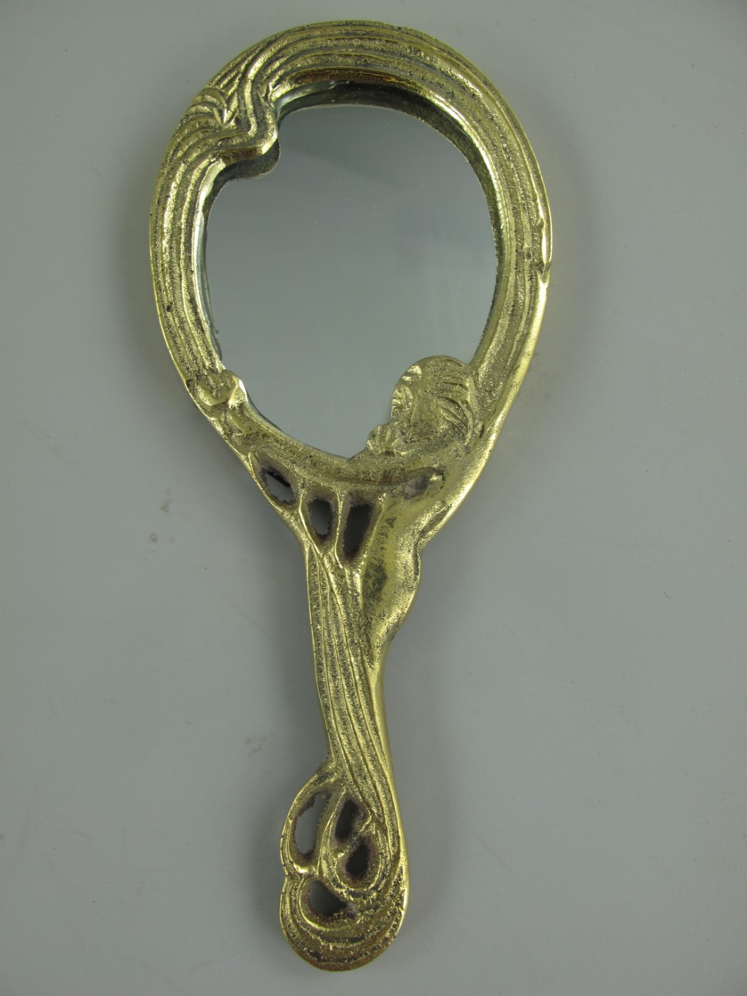 Handspiegel Dame Messing L.16x7cm Handspiegel Dame Messing L.16x7cm