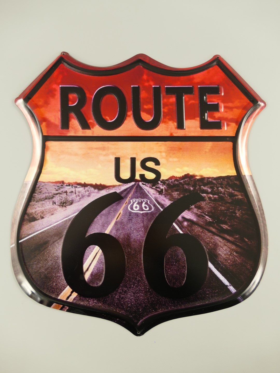 Wandschild(Gestanzt) Eisen Route*66 H.50x45cm Wandschild(Gestanzt) Eisen Route*66 H.50x45cm