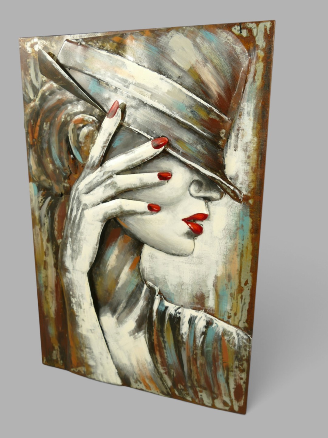 (*) Metallbild (3D) Frau Eisen H.90x60cm