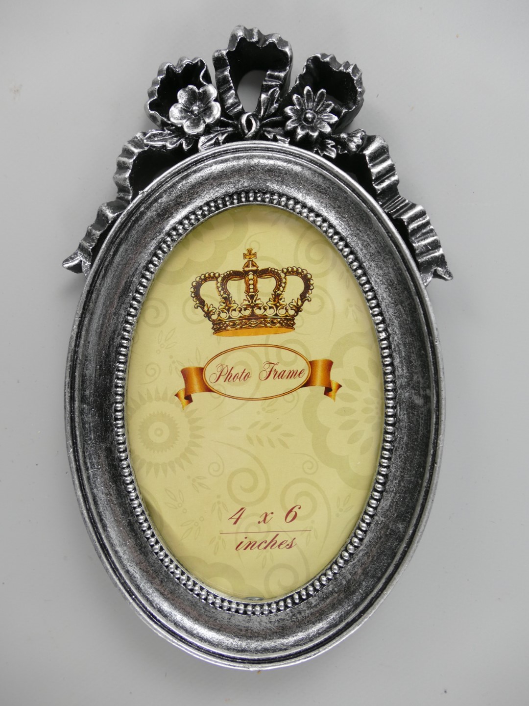#Bilderrahmen(4x6) Polystein Silber farbig H.23cm #Bilderrahmen(4x6) Polystein Silber farbig H.23cm