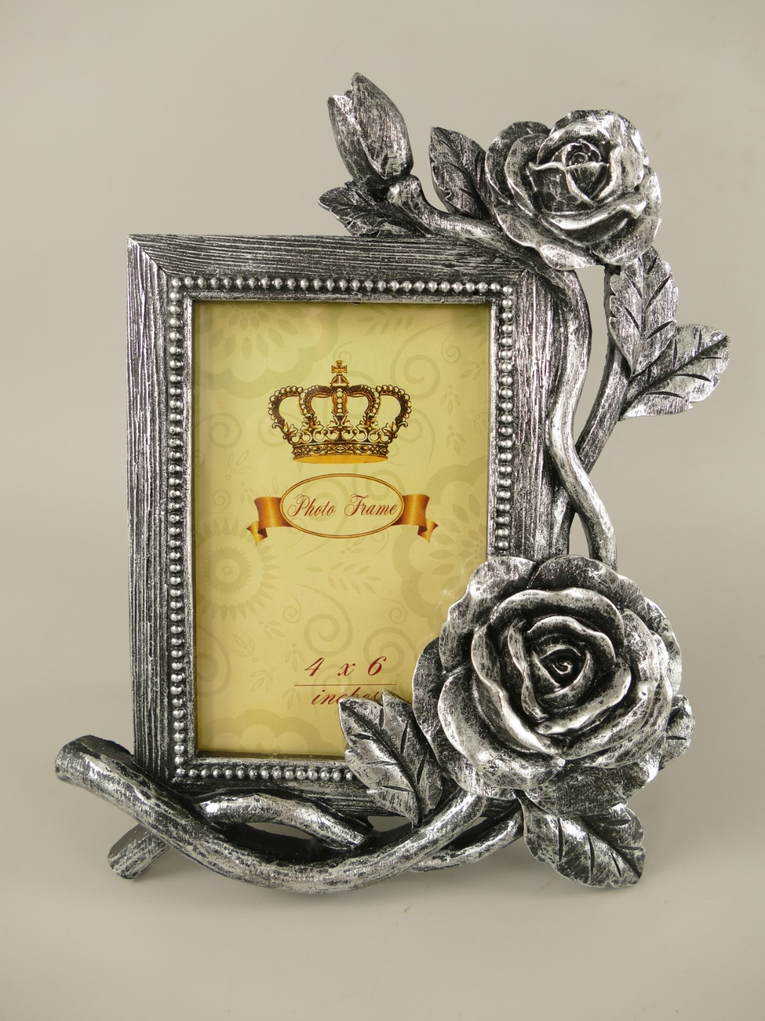 #Bilderrahmen(4x6) Polystein Silber farbig H.25cm #Bilderrahmen(4x6) Polystein Silber farbig H.25cm