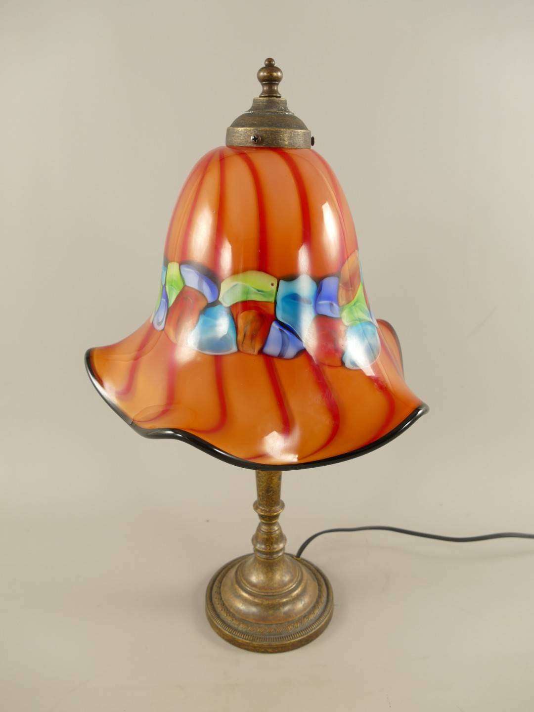 Lampenschirm/Fuss 130.052B Glas farbe H.53cm