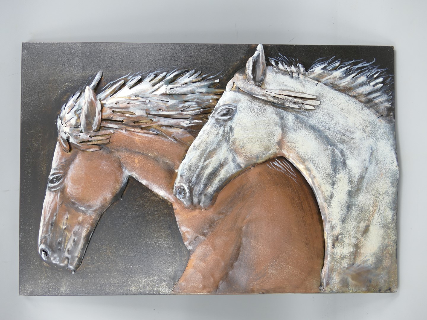 (*) Metallbild (3D) Eisen Pferd L.60x40cm