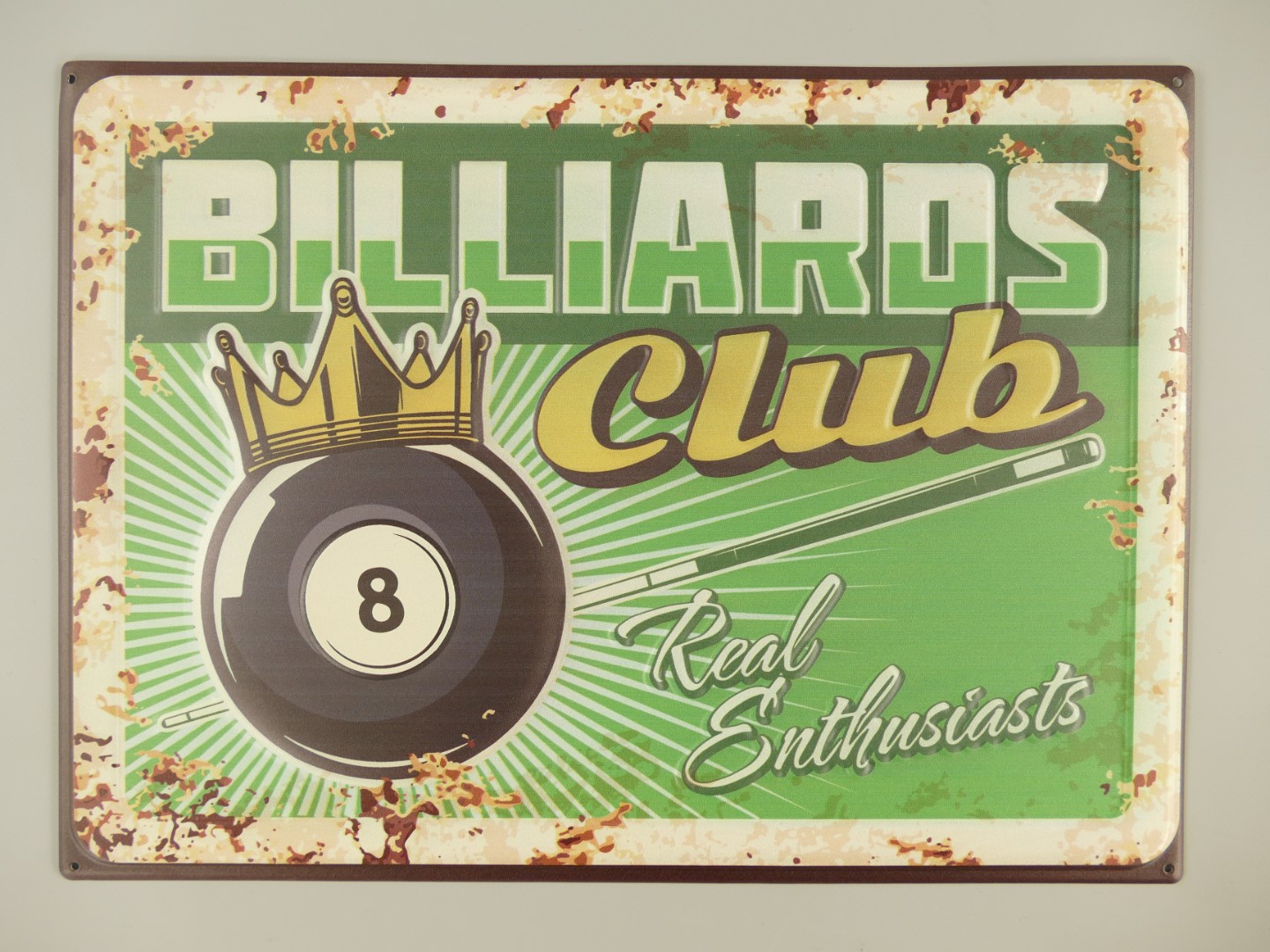 Wandschild(Gestanzt) Billiards Club H.30x40cm Wandschild(Gestanzt) Billiards Club H.30x40cm