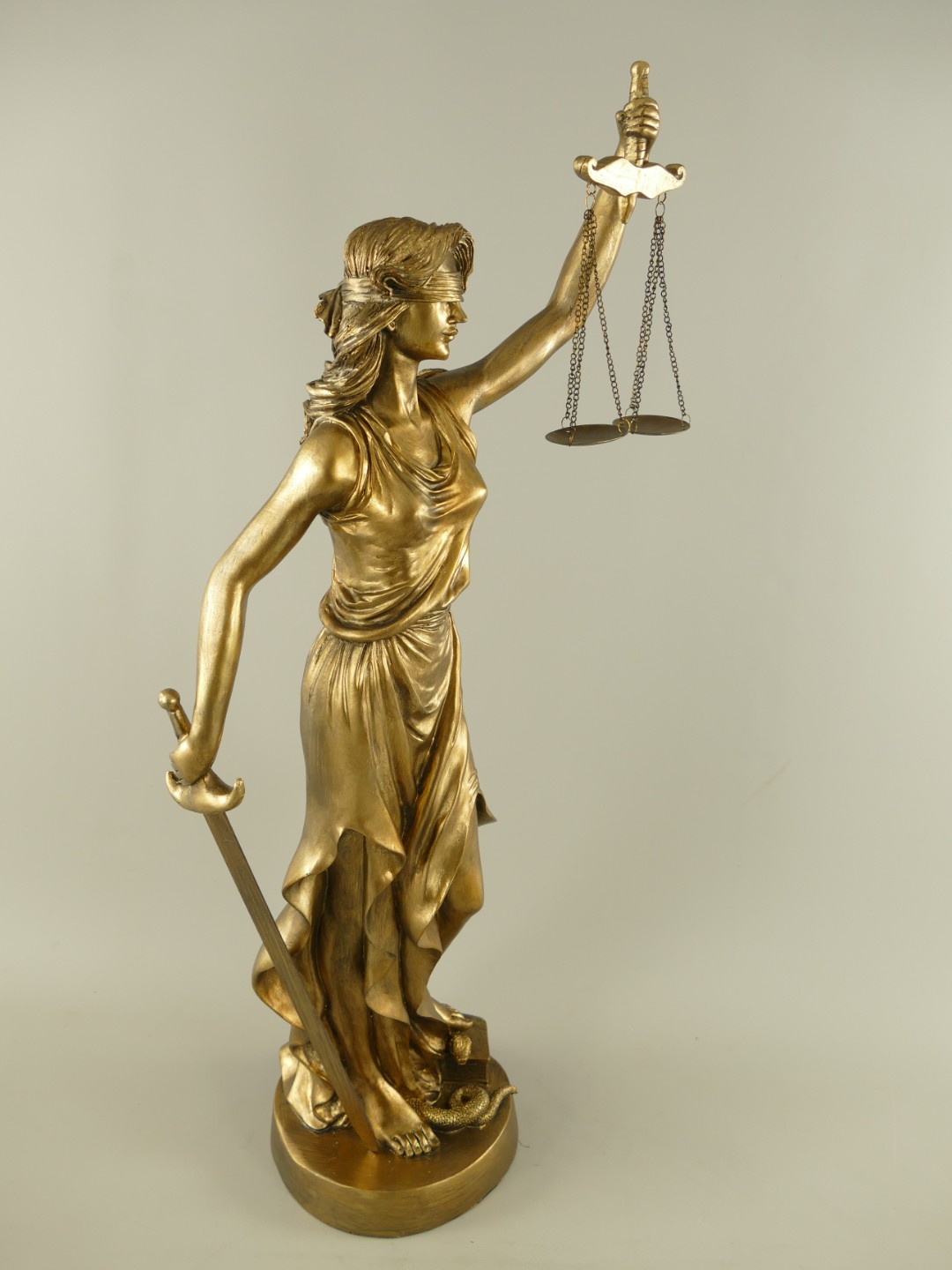 Justitia Polystein BRONZE farbig H.82x36x21cm