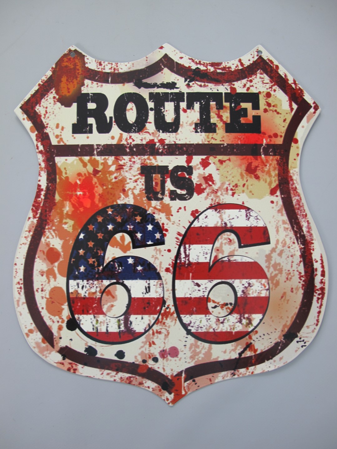 Wandschild Eisen Route*66 H.35x30cm Wandschild Eisen Route*66 H.35x30cm