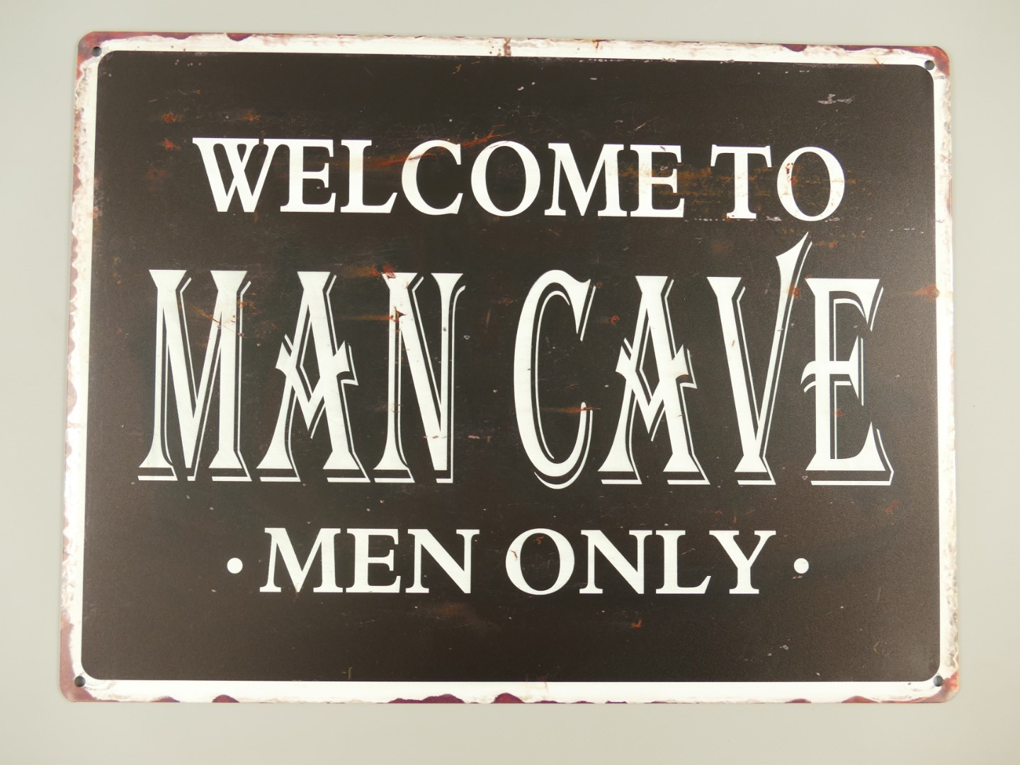 333F40a *ANG. Wandschild Man Cave men only L.40x30cm