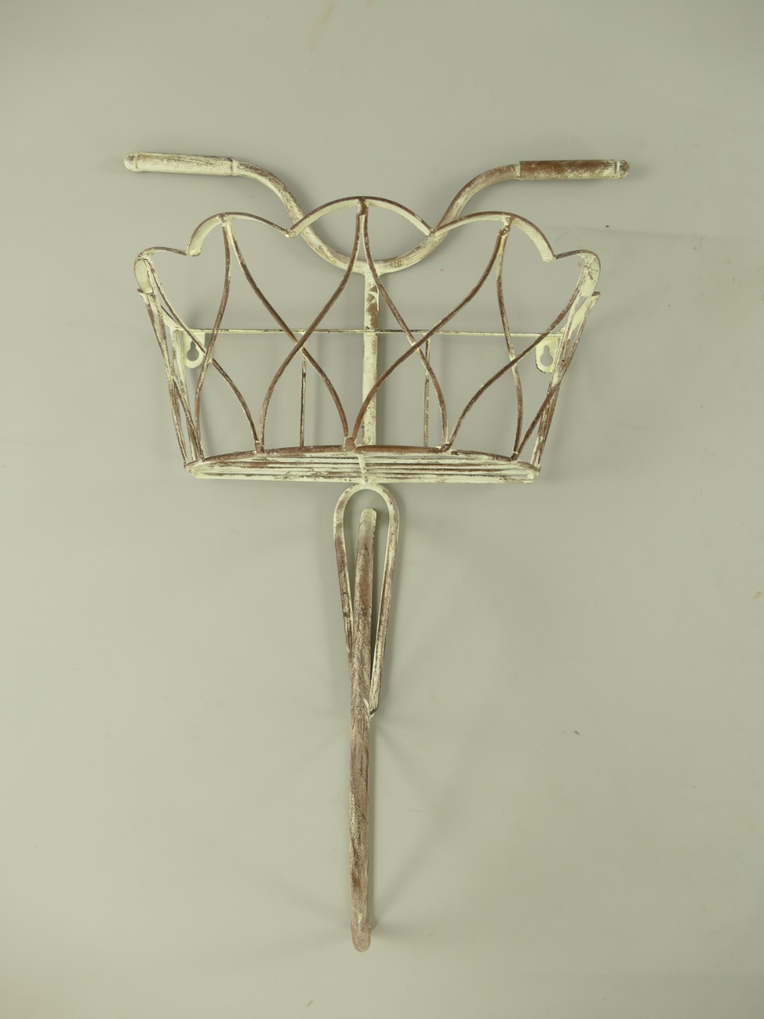 Wandblumenhanger FAHRRAD weiss rustikal H.56cm Wandblumenhanger FAHRRAD weiss rustikal H.56cm