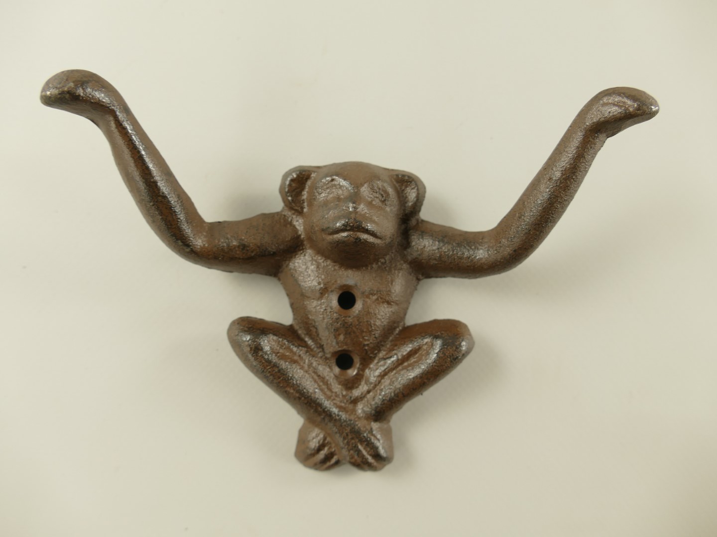 Wandhaken Affe Gußeisen rustikal braun H.11cm Wandhaken Affe Gußeisen rustikal braun H.11cm