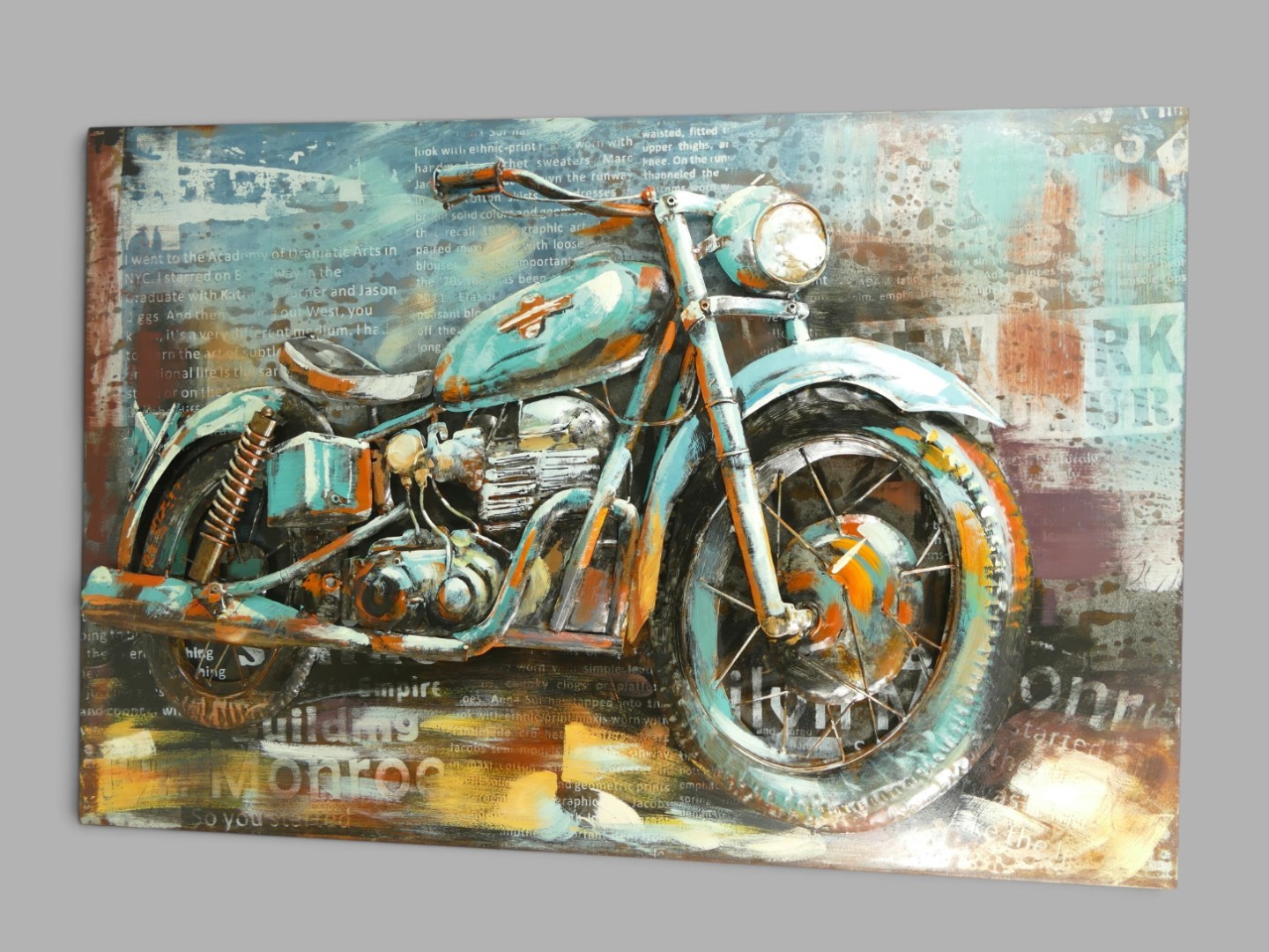 (*) Metallbild (3D) Motor Eisen L.120x80cm