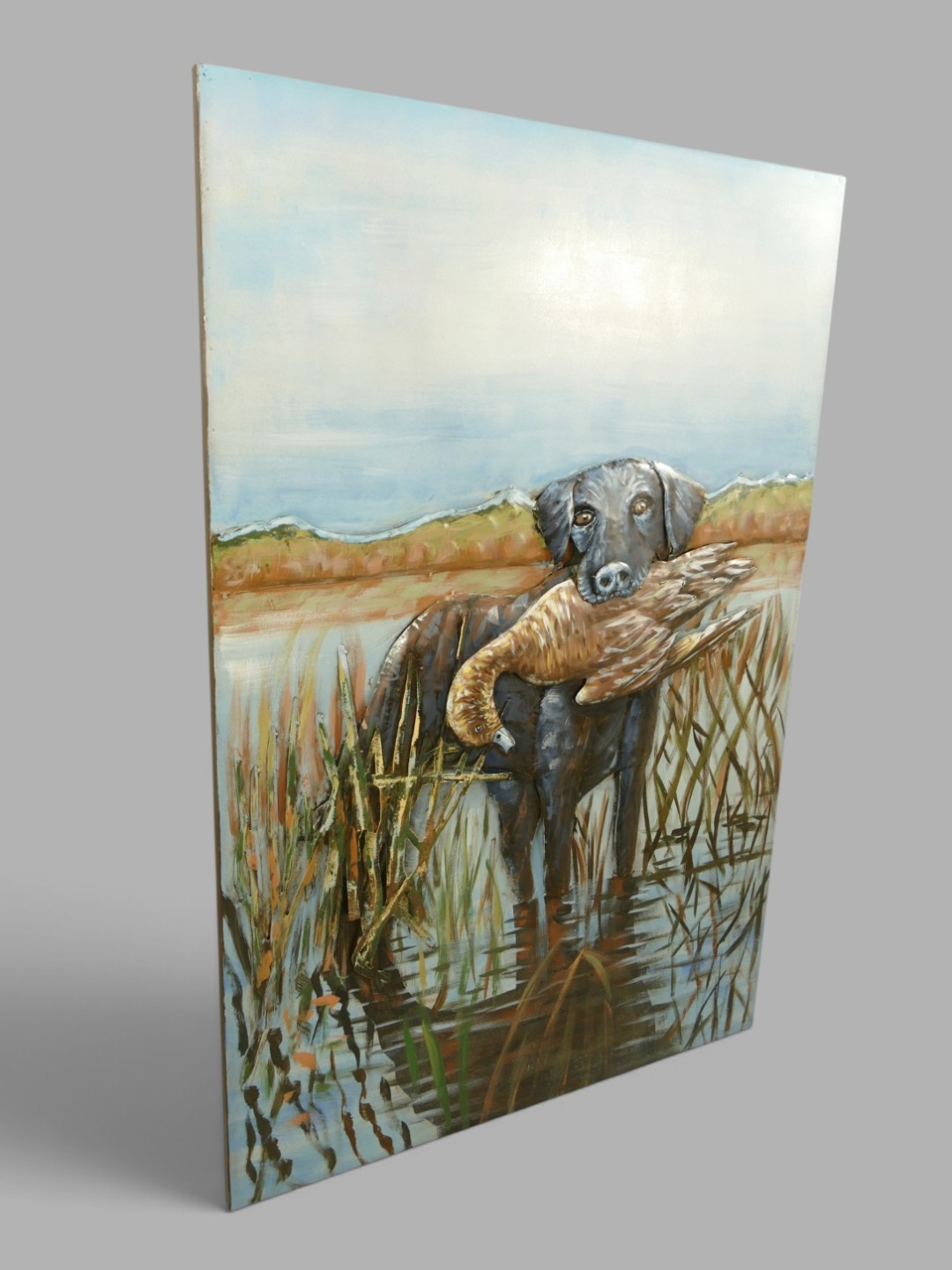(*) Metallbild (3D) Hund Eisen H.120x80cm