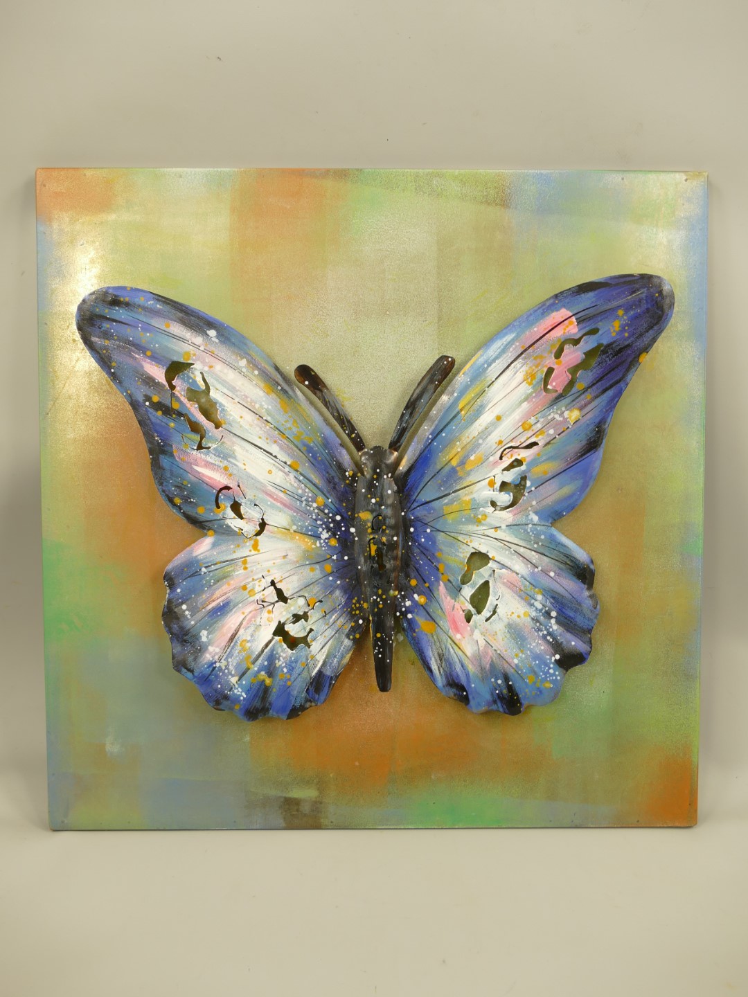 (*) Metallbild (3D) Eisen Schmetterling H.60x60cm