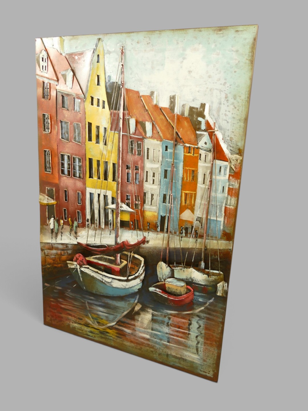 (*) Metallbild (3D) Segelboot Eisen H.120x80cm