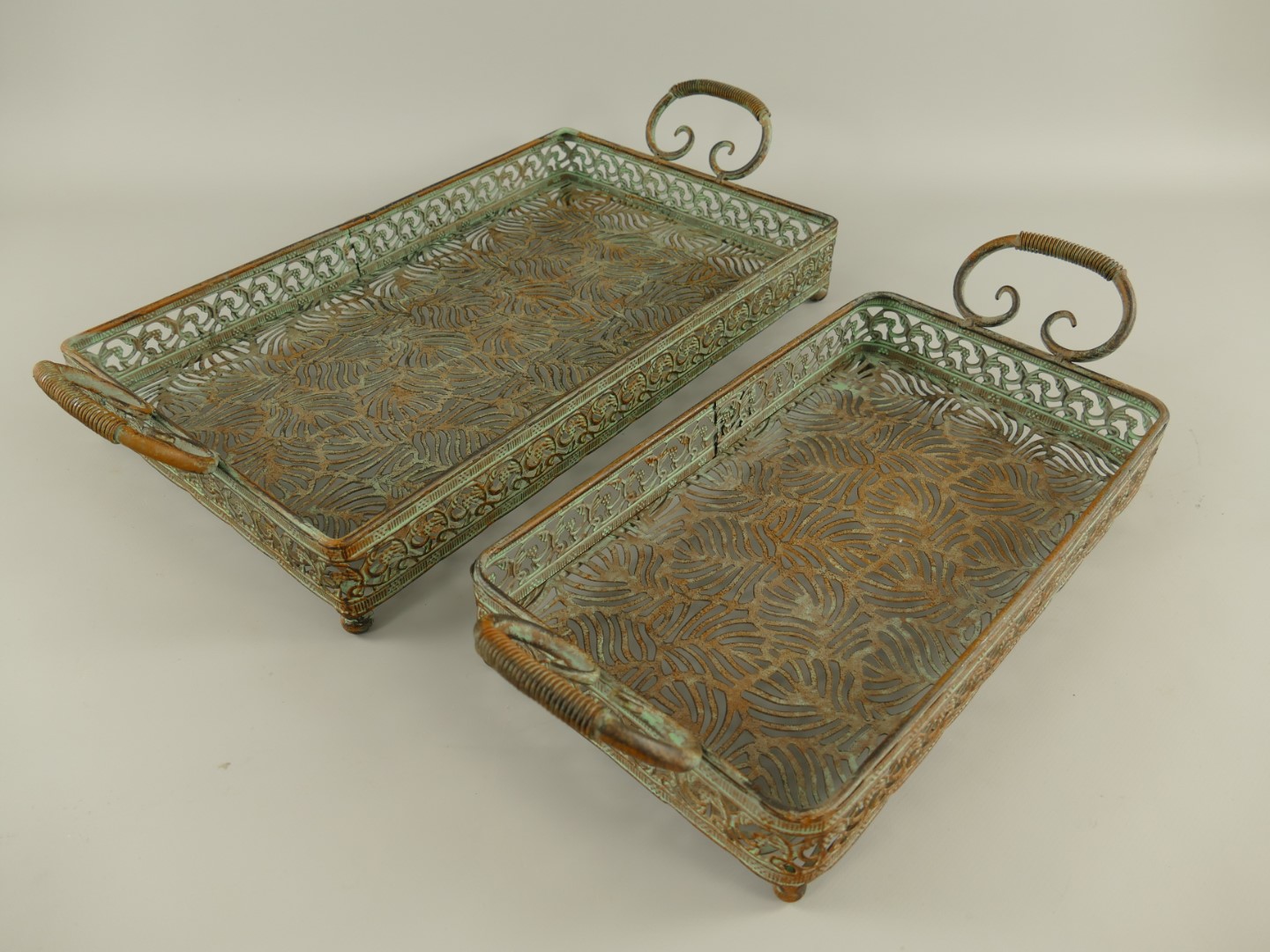 Tray Set/2 Eisen farbig L.46/55cm SET!! Tray Set/2 Eisen farbig L.46/55cm SET!!