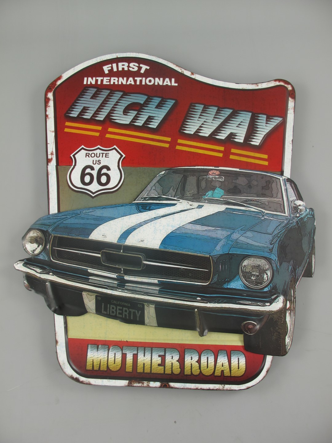 332003a Wandschild(Gestanzt) Eisen High Way H.75x60cm