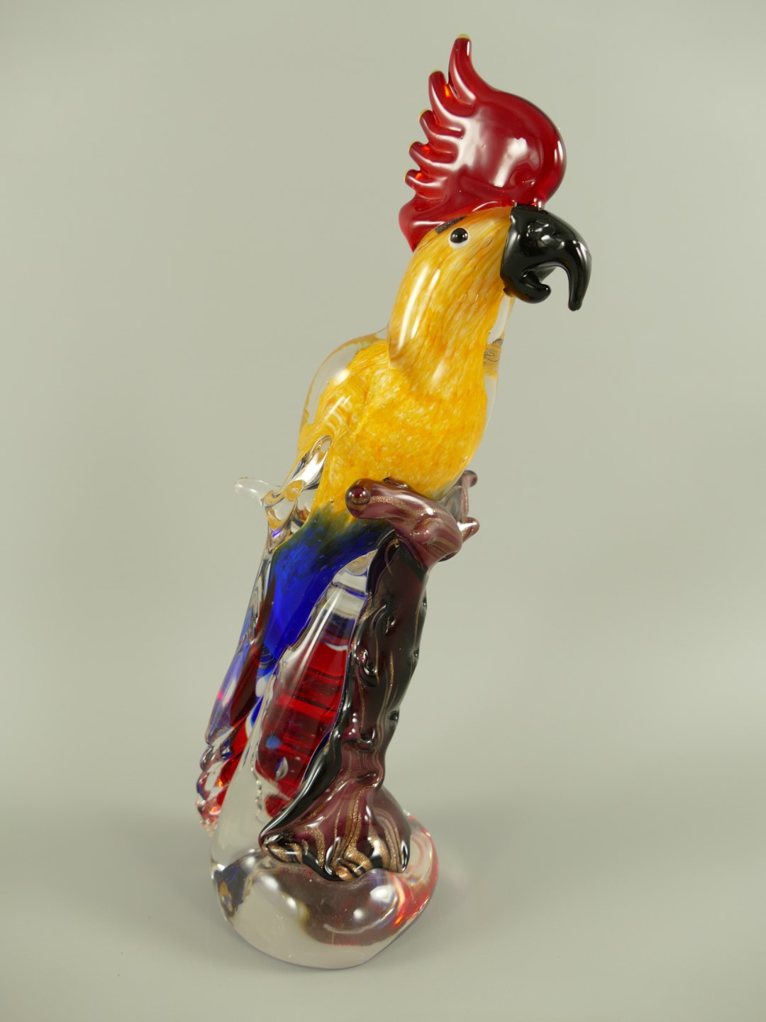 Glasfigur Papagei farbe H.32cm