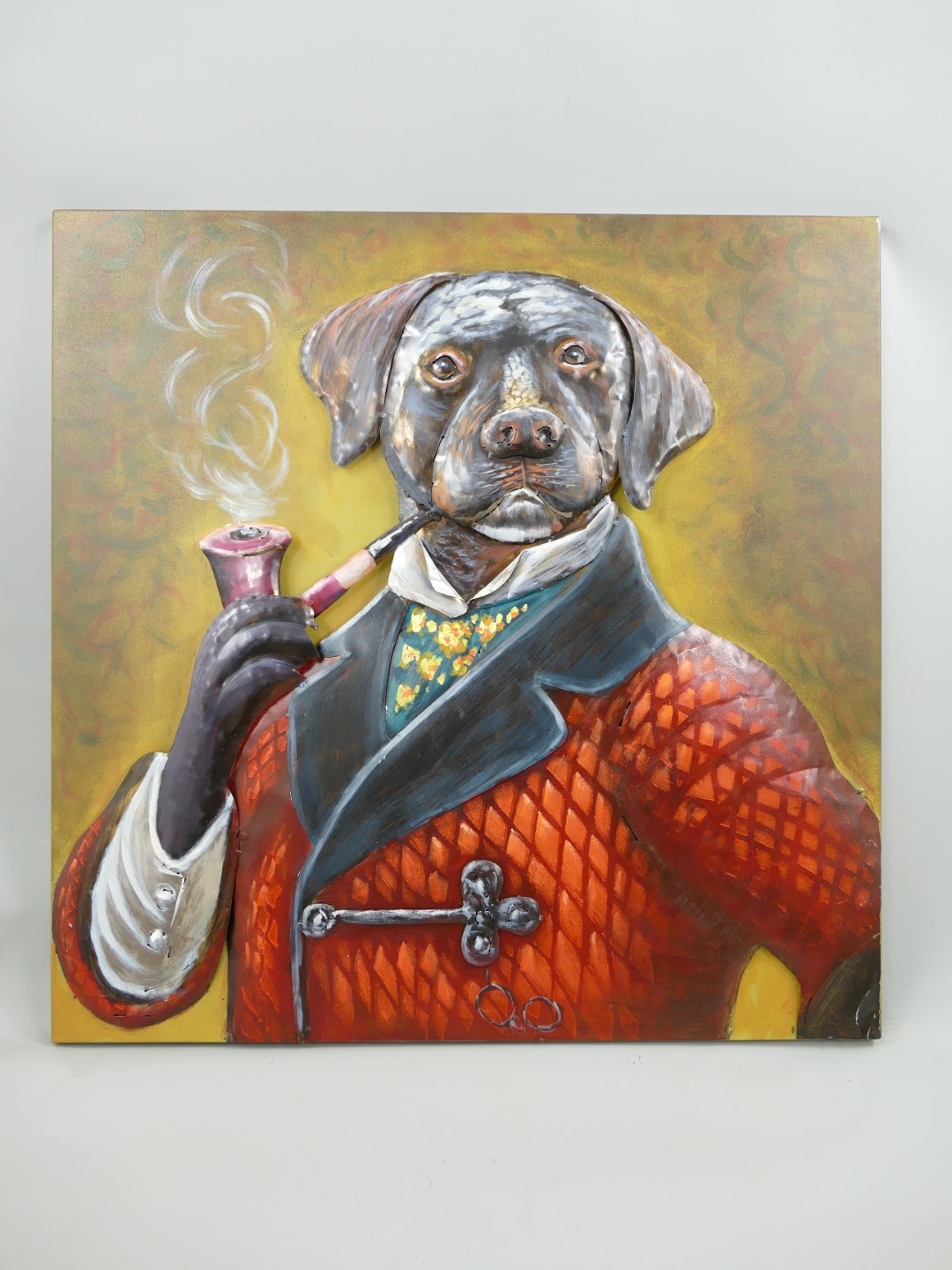 #(*) Metallbild (3D) Eisen Hund H.80x80cm #(*) Metallbild (3D) Eisen Hund H.80x80cm