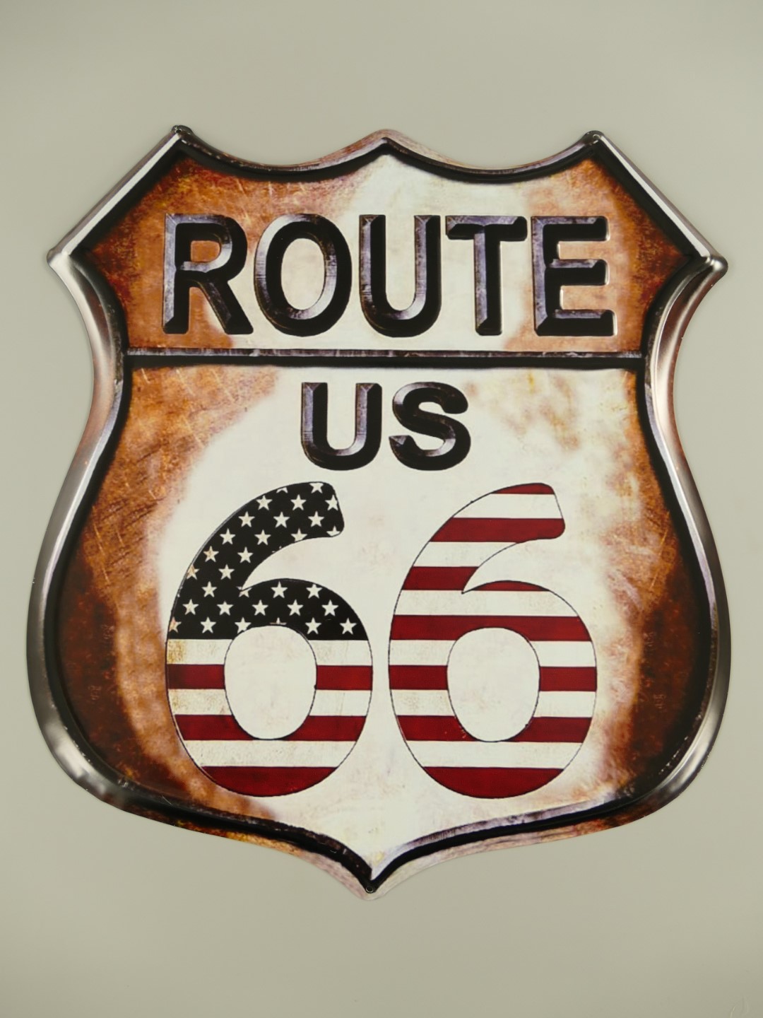 Wandschild(Gestanzt) Eisen Route*66 H.50x45cm Wandschild(Gestanzt) Eisen Route*66 H.50x45cm
