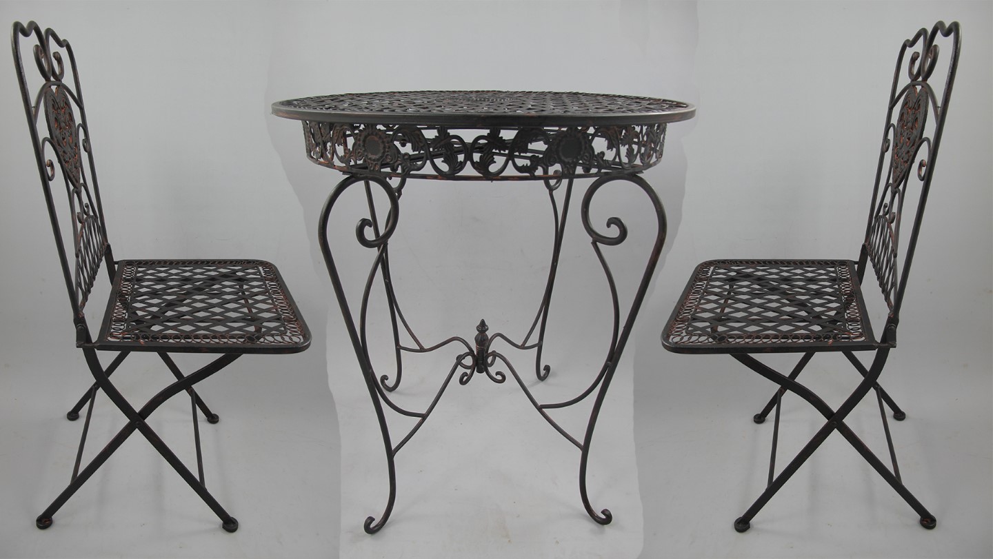 *NT 2xStuhl & Tisch(66cm)Eisen rustikal braun SET! *NT 2xStuhl & Tisch(66cm)Eisen rustikal braun SET!